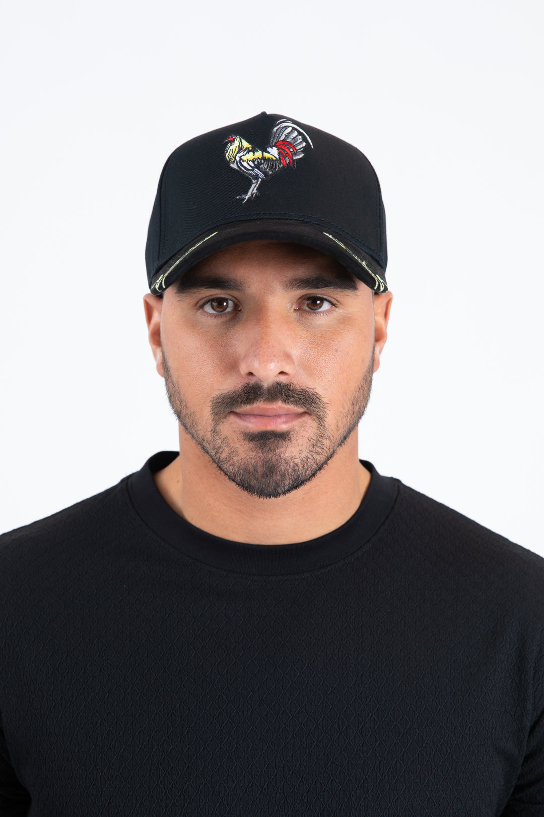 black canvas suede rooster mexico cap front platini