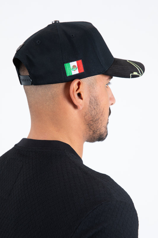 black canvas suede rooster mexico cap side detail platini