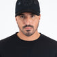 black canvas suede star patch cap front platini