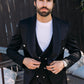 black jacquard blazer vest set men platini lifestyle