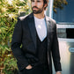 black ii jacquard blazer vest set men platini lifestyle