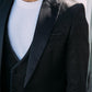 black ii jacquard blazer vest set men platini details