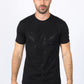 black rhinestone abstract tee front platini
