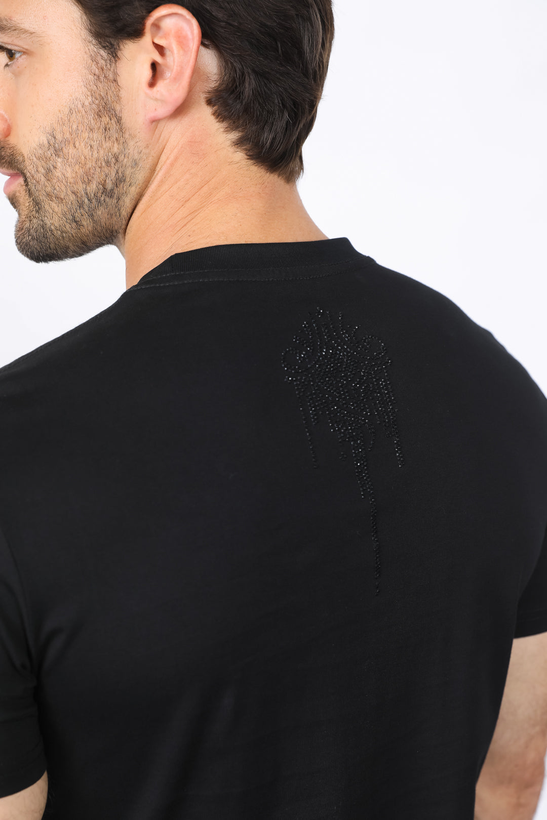 black rhinestone abstract tee zoom platini