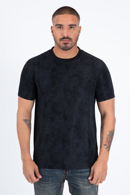 black washed effect tee front platini