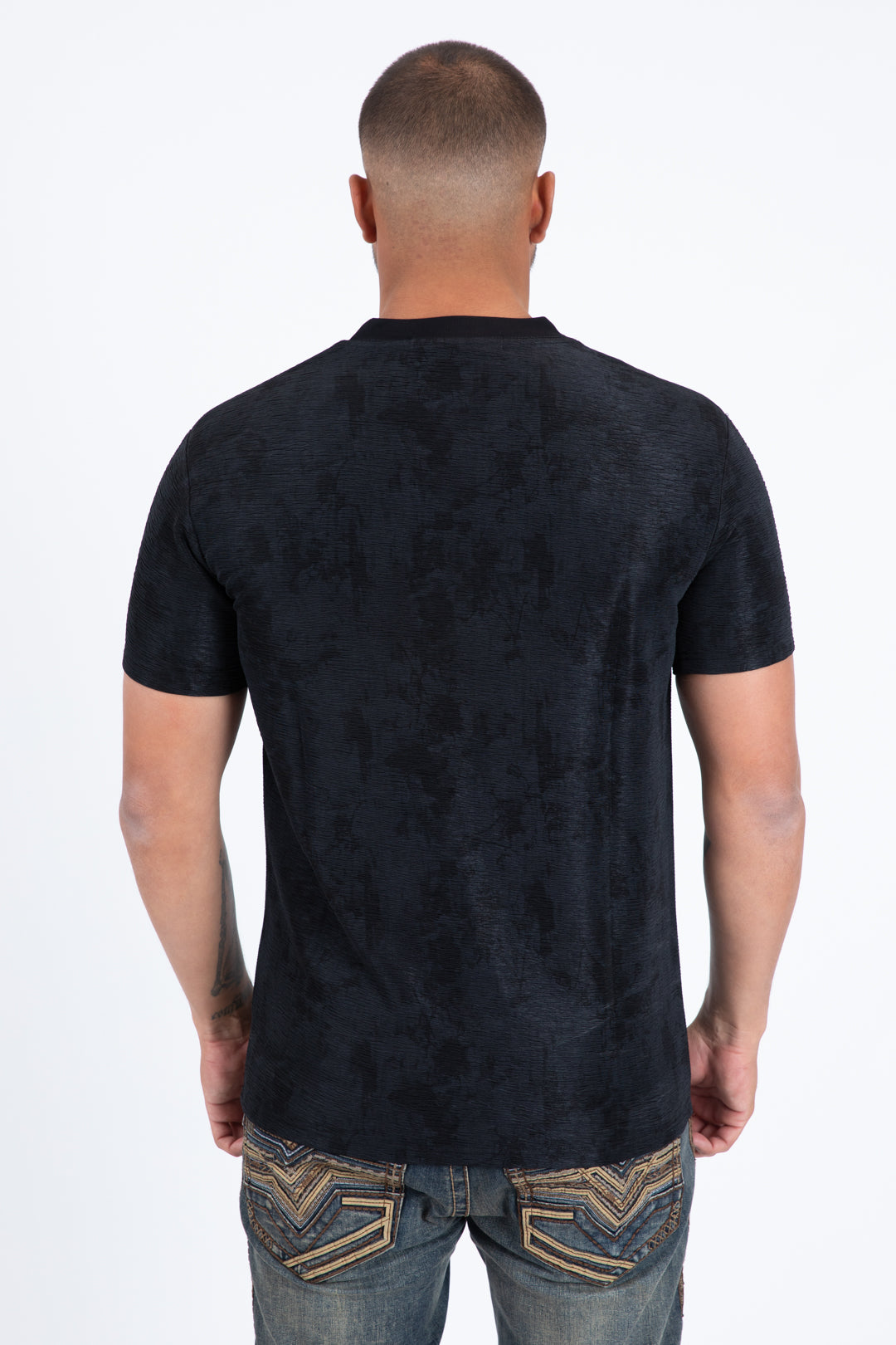 black washed effect tee back platini