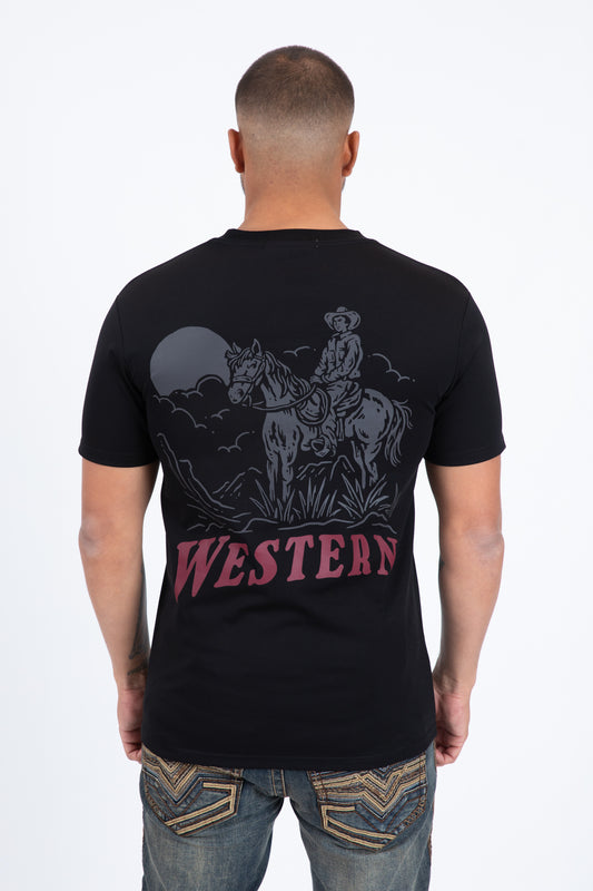 black western cowboy rider tee back platini