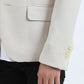 Boys' Double Button Beige Faux-Suede Blazer