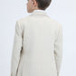 Boys' Double Button Beige Faux-Suede Blazer