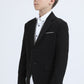 Boys' Double Button Black Faux-Suede Blazer
