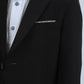 Boys' Double Button Black Faux-Suede Blazer