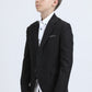 Boys' Double Button Black Faux-Suede Blazer
