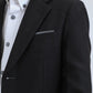 Boys' Double Button Black Faux-Suede Blazer