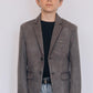 Boys' Double Button Grey Faux-Suede Blazer