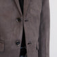 Boys' Double Button Grey Faux-Suede Blazer