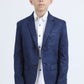 Boys' Double Button Navy Faux-Suede Blazer
