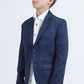 Boys' Double Button Navy Faux-Suede Blazer