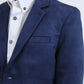 Boys' Double Button Navy Faux-Suede Blazer