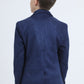 Boys' Double Button Navy Faux-Suede Blazer