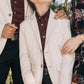 Boys' Double Button Off-White Faux-Suede Blazer