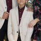 Boys' Double Button Off-White Faux-Suede Blazer