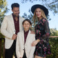 Boys' Double Button Off-White Faux-Suede Blazer