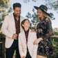 Boys' Double Button Off-White Faux-Suede Blazer