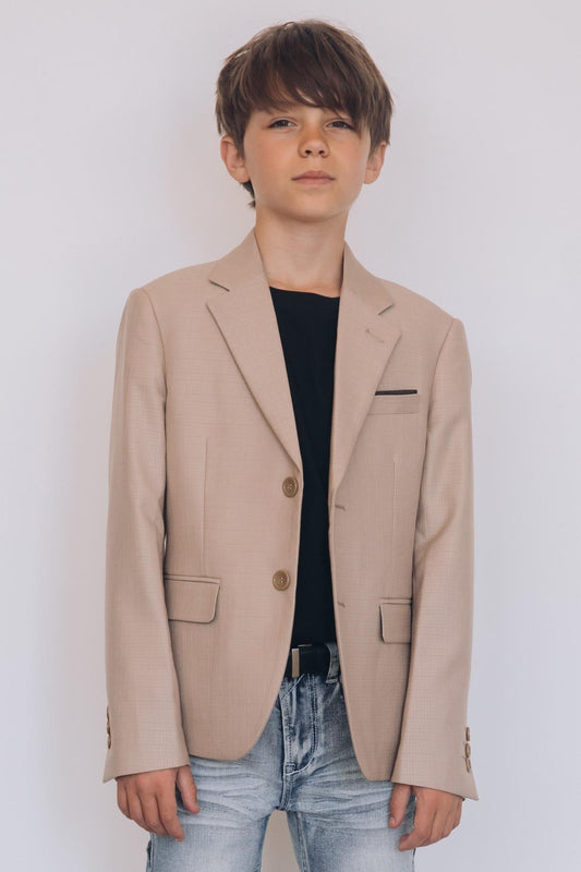 Boys' Modern Fit Stretch Occasion Beige Blazer