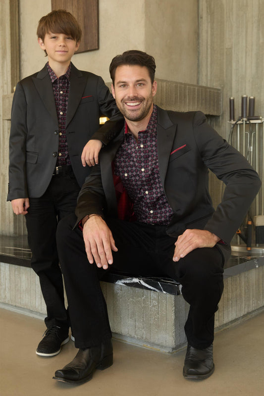 Boys' Modern Fit Stretch Occasion Black Blazer