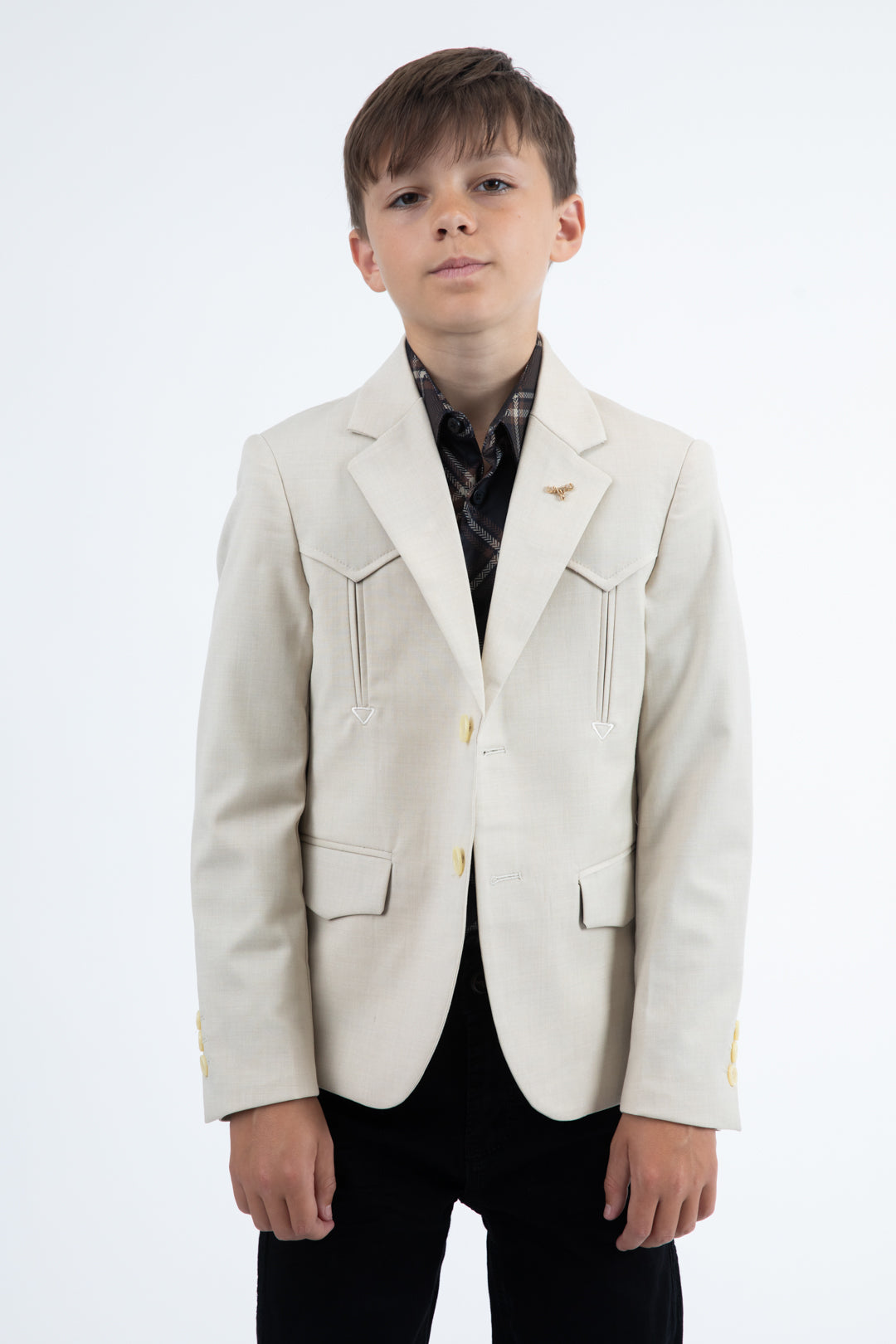 Boys Western Fashion Beige Blazer