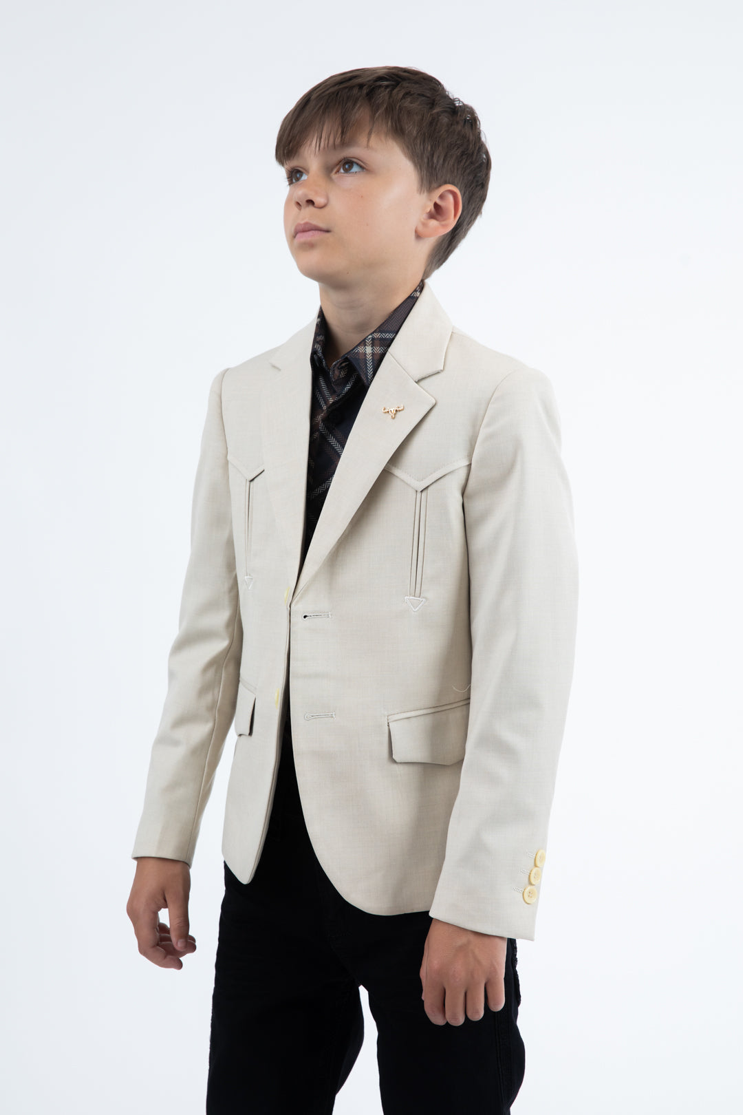 Boys Western Fashion Beige Blazer