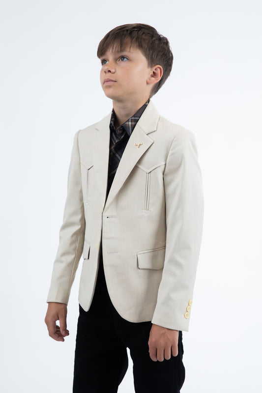 beige boys western blazer vii back platini