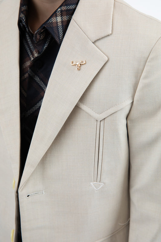 beige boys western blazer vii detail platini