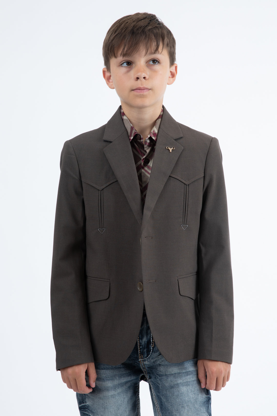 Boys Western Fashion Brown Blazer