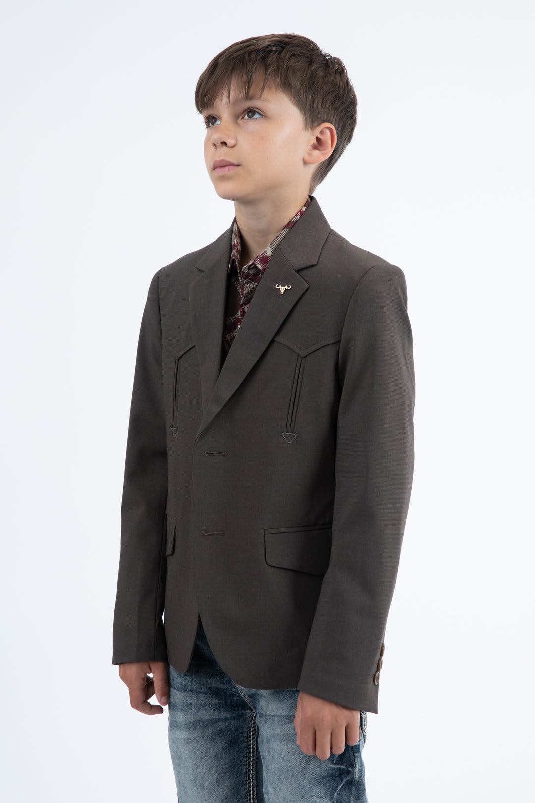 Boys Western Fashion Brown Blazer