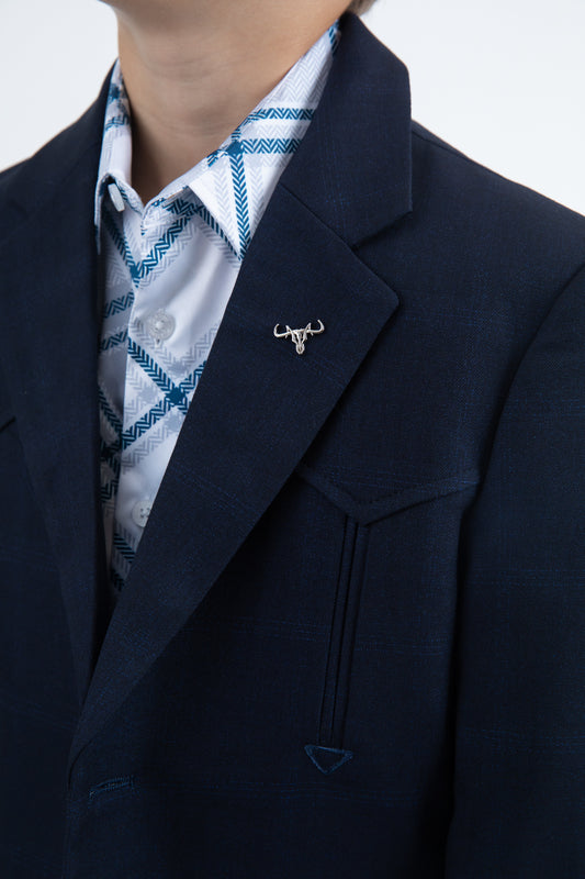 navy boys western sport coat detail platini