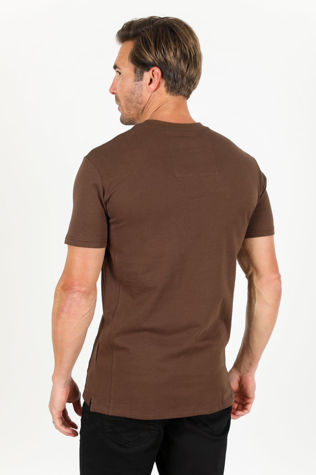 brown knit tee back platini