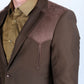 dark-brown western sport suit suede yokes men platini detail