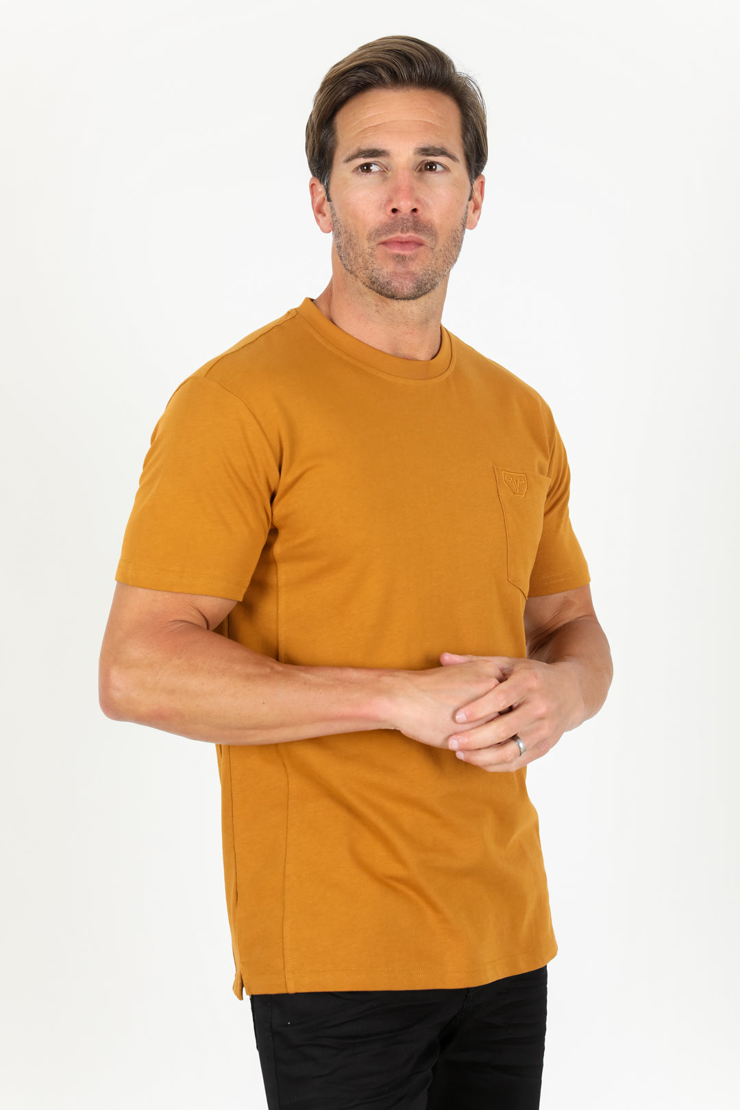 camel knit tee side platini
