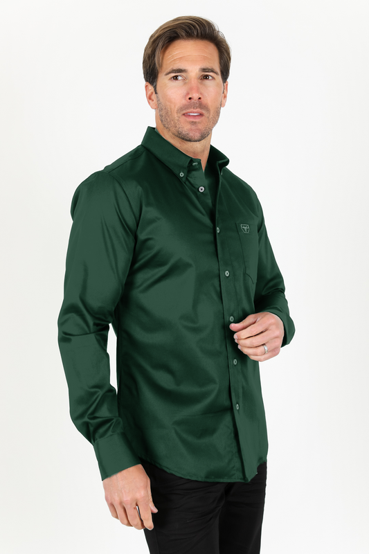 green cattle dress shirt men platini detail