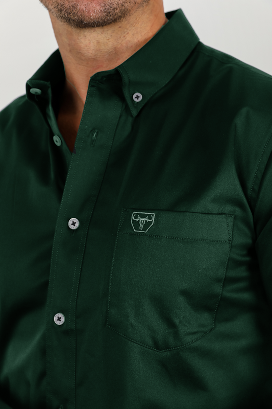 green cattle dress shirt men platini detail-2