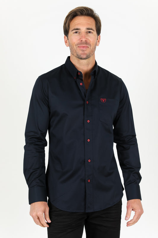 navy cattle dress shirt men platini back