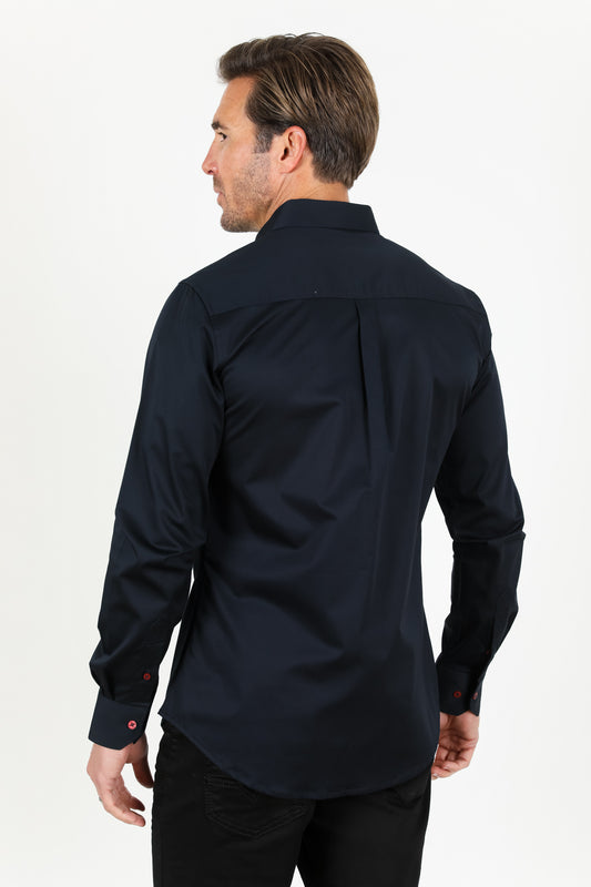 navy cattle dress shirt men platini detail