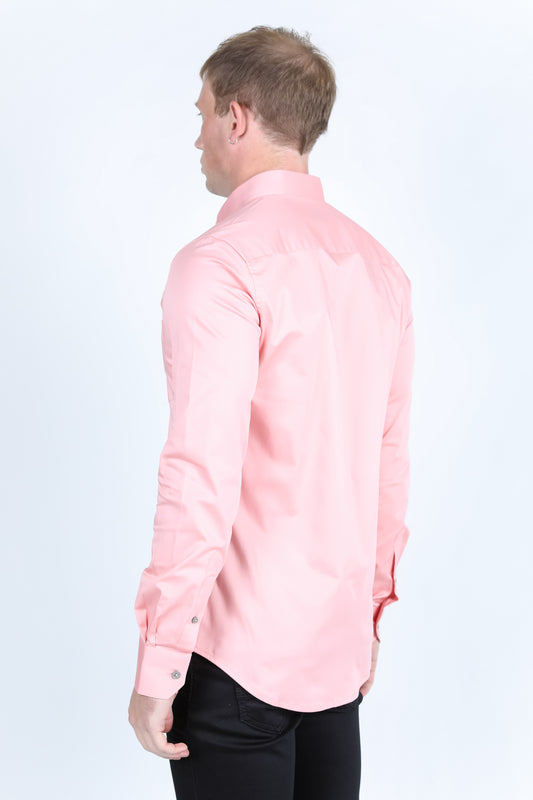 pink cattle dress shirt men platini detail