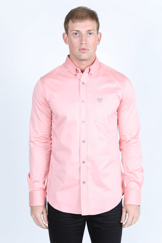 pink cattle dress shirt men platini back
