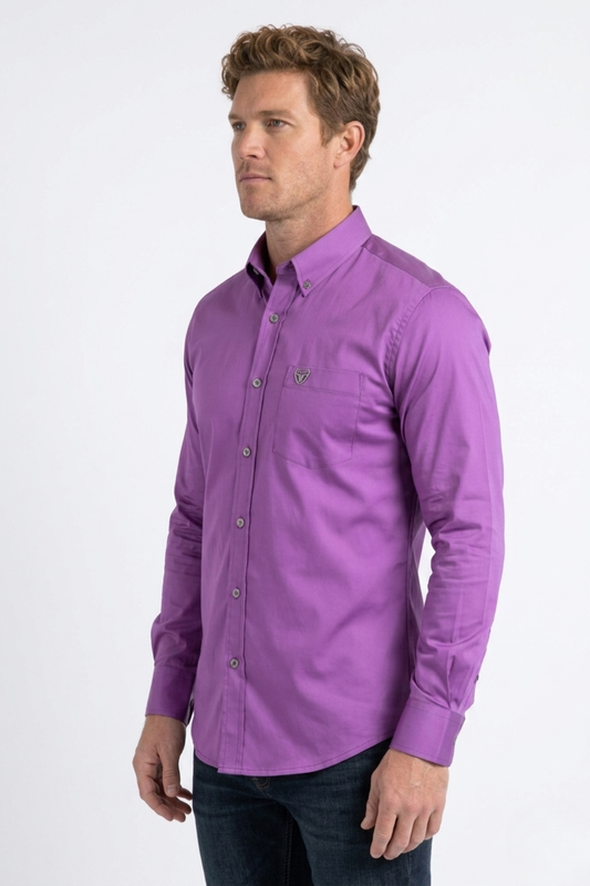 mauve cattle dress shirt men platini detail