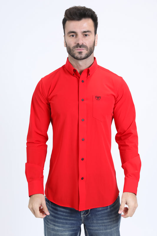 red cattle dress shirt men platini front