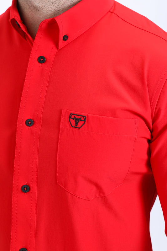 red cattle dress shirt men platini detail