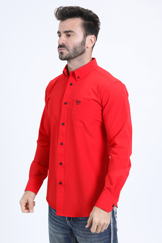 red cattle dress shirt men platini detail-2