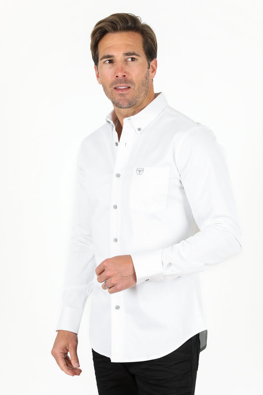 mauve modern fit stretch dress shirt men platini front